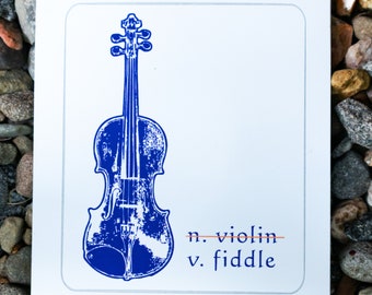 Fiddle, Not Violin Sticker, Americana, Folk Music, Country Charm, Vintage Style, Indie Vibes, Music Lover Gift, Laptop Decal