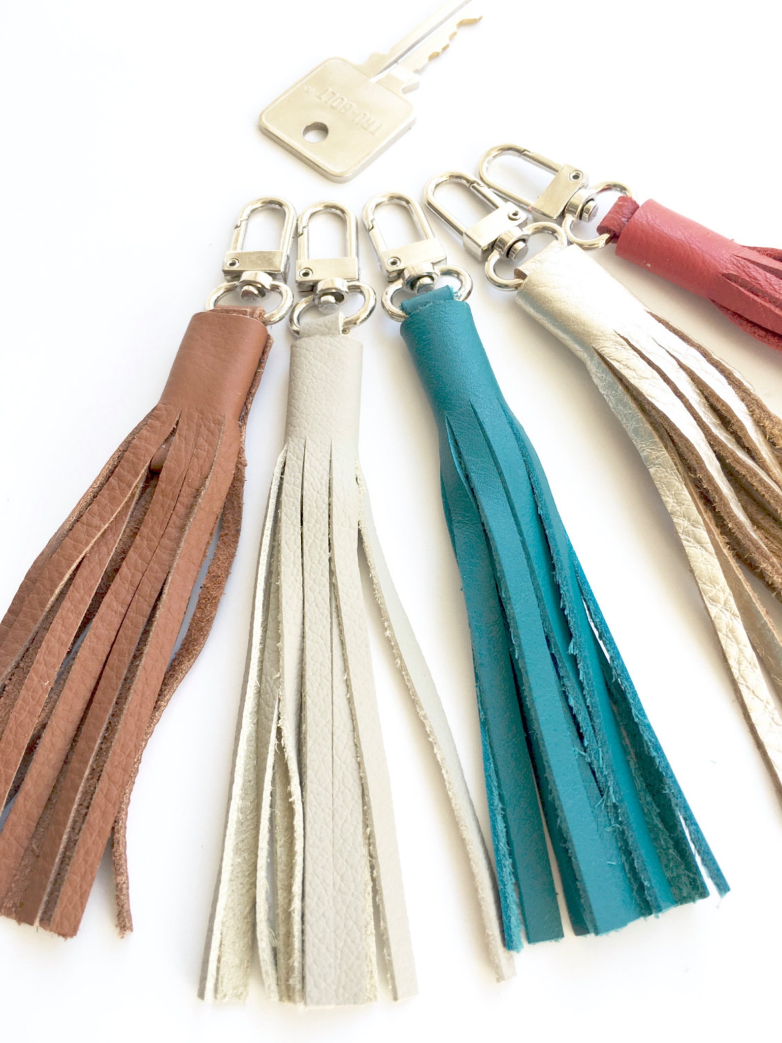 Leather Tassel Tassel KeyRing Zipper Pulls Custom Etsy