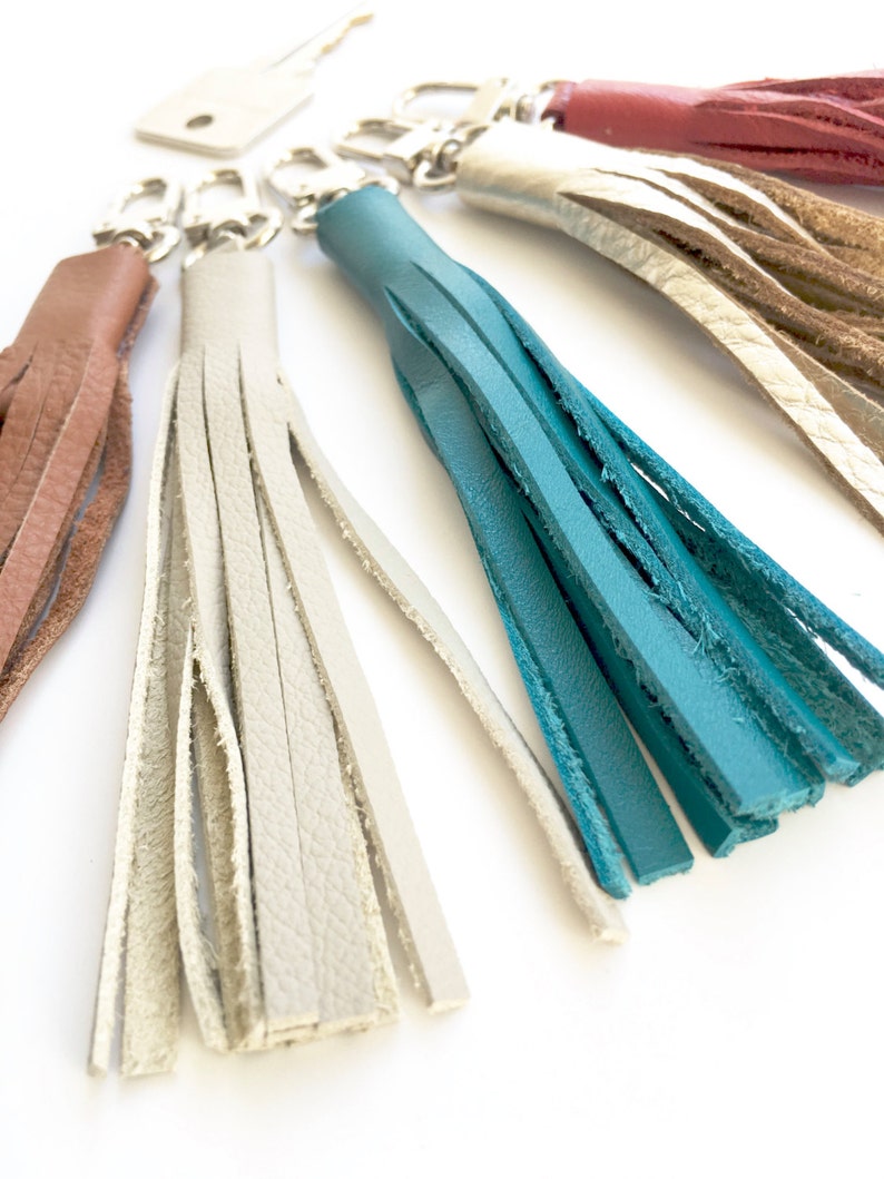 Leather Tassel Tassel KeyRing Zipper Pulls Custom Etsy
