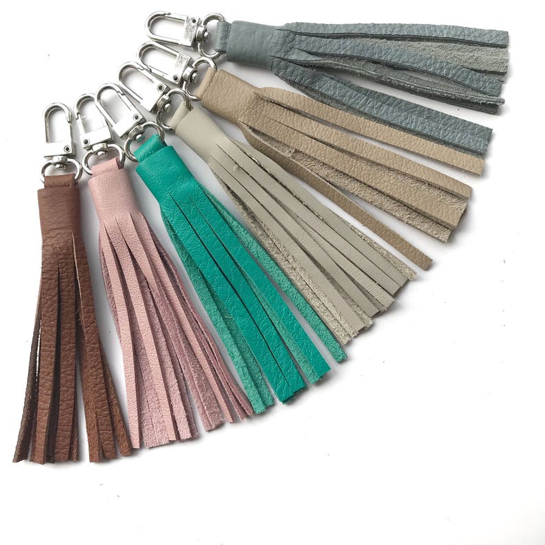 Leather Tassel Tassel KeyRing Zipper Pulls Custom Etsy