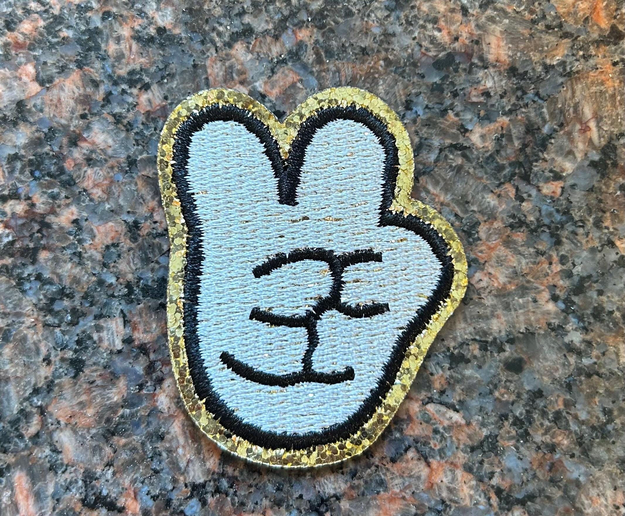 Mouse Peace Sign Mouse Peace Sign Iron on Glitter Patch - Etsy