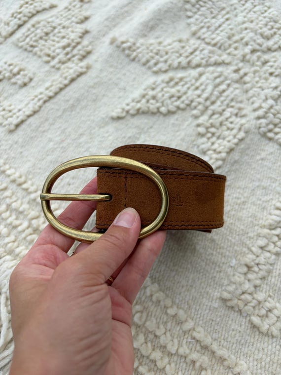 Vintage Lauren Ralph Lauren genuine leather suede velt in cognac - size xl
