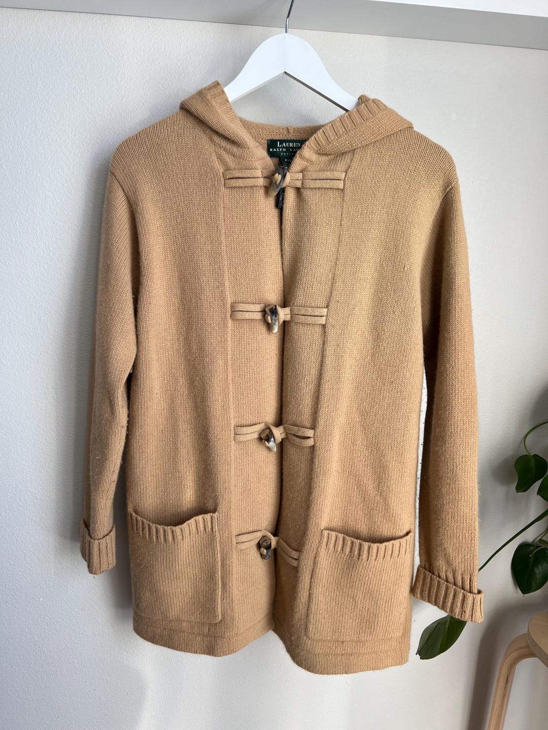 Lauren Ralph Lauren Merino Wool Hooded Cardigan / Angora Rabbit Hair ...
