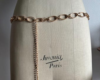 Lightweight gold metal chain link hip belt/layered metal link chain belt Gold Metal Triple Multi Layer Lightweight Chain Link Hip  main image 4