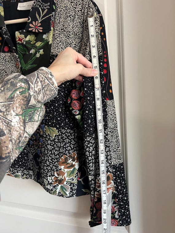 Vintage 100% rayon patchwork statement jacket - s… - image 10