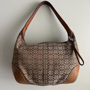 Coach Soho Signature Canvas Bag With Leather Trim / Y2k Coach Bag