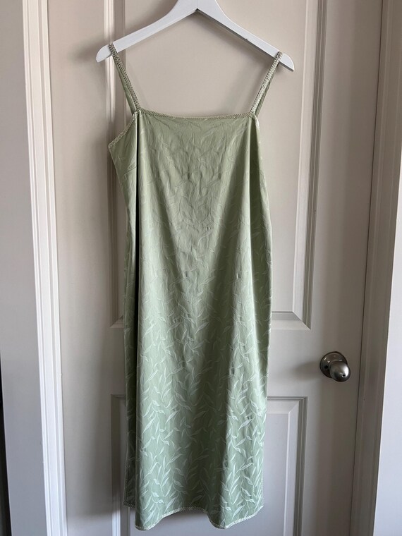 formal pastel green dress Mint Green Floral Applique Corset Tulle Midi Dress Sage Green / Above Knee / US8