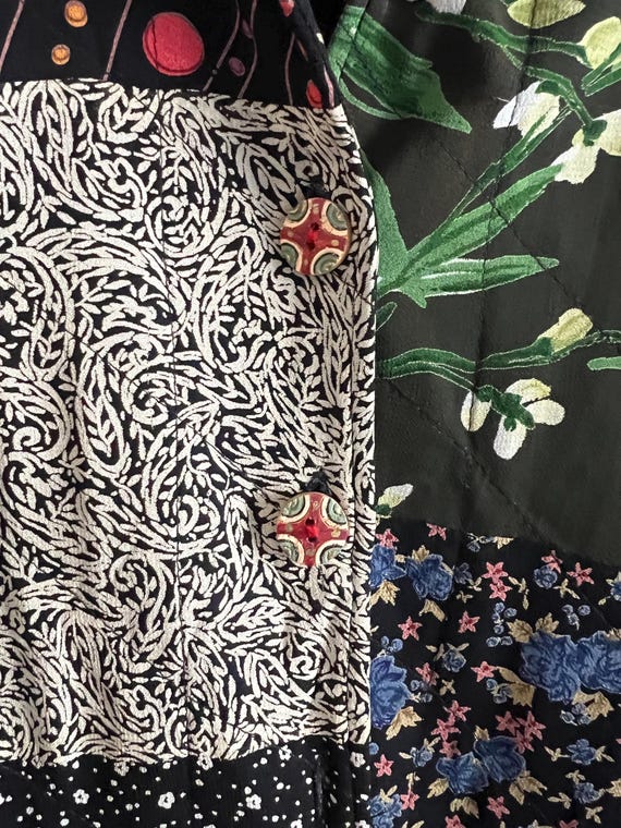 Vintage 100% rayon patchwork statement jacket - s… - image 8