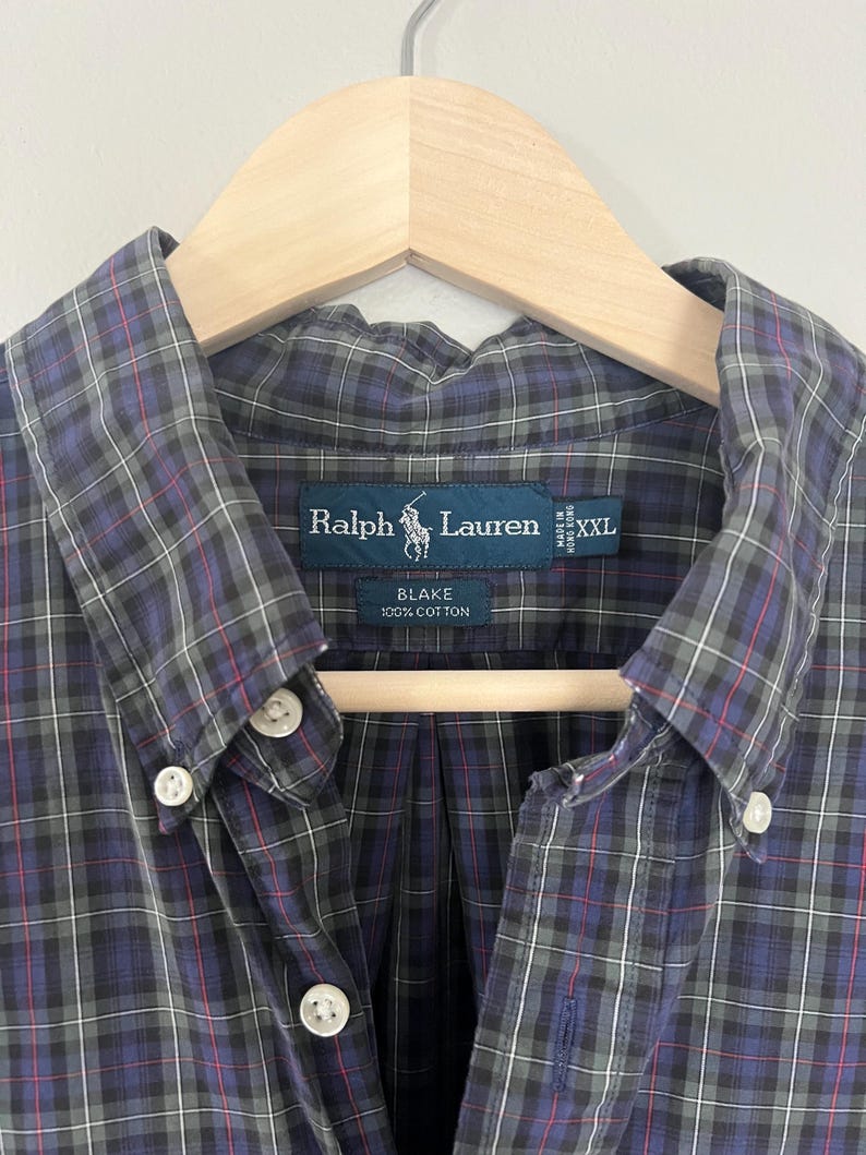 Vintage Ralph Lauren Polo Button Down Shirt - Plaid - Size Xxl - Etsy