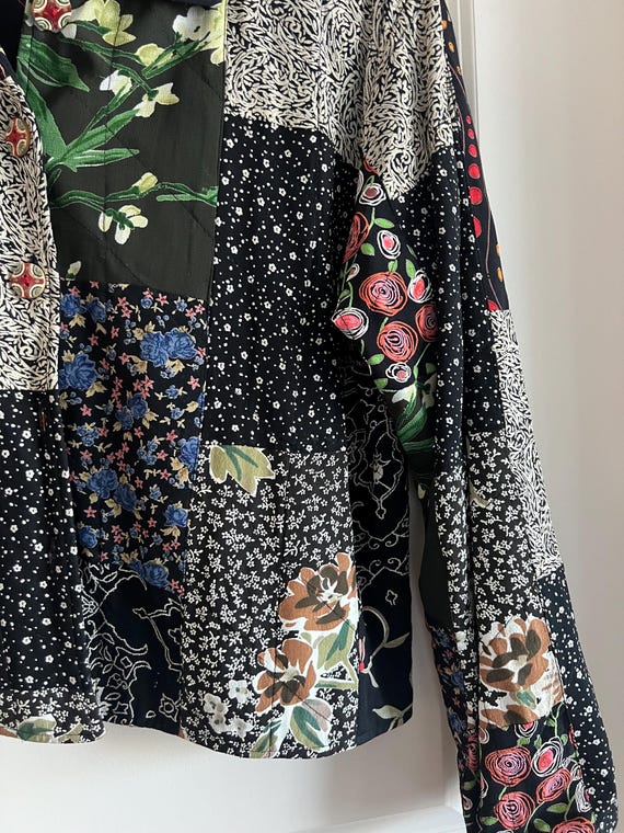 Vintage 100% rayon patchwork statement jacket - s… - image 11