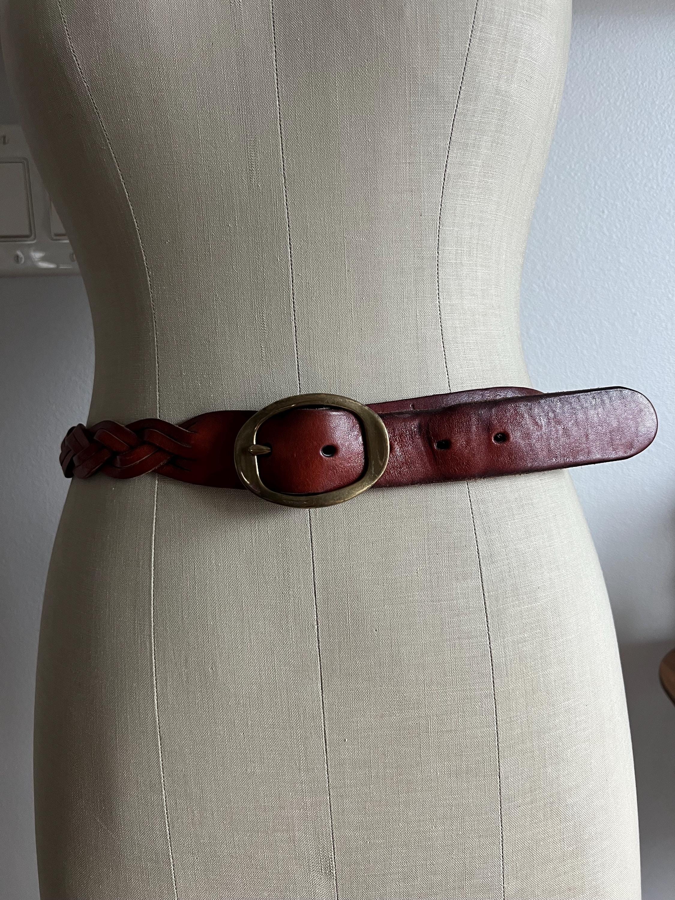 Fossil Belt Women\'s M Brown Leather Woven Classic Pin Buckle Waist Size Medium Women Fossil Belt - Etsy main image 3