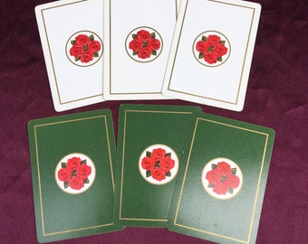 Four Roses Playing Cards / Set of 6  Individual Cards