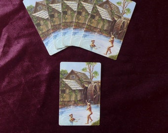 Vintage Summertime Swimming Playing Cards / Set of 6 Individual Cards