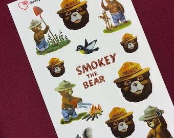 RecyLoves Sticker Sheet / Smokey the Bear
