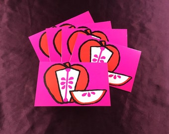 Groovy 70's Pink Apple Note Cards