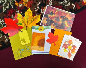 Sunflower Leaves Paper Pack / Vintage Stationery / Junk Journaling