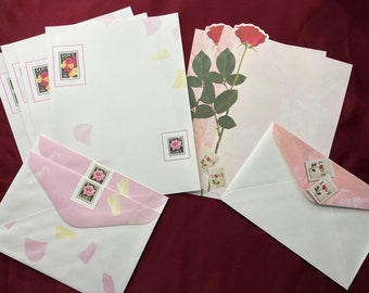 Vintage USPS Roses Love Valentines Day Stationery Set