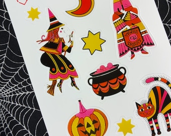 RecycLoves Sticker Sheet / Folk Halloween / Psychedelic Stickers