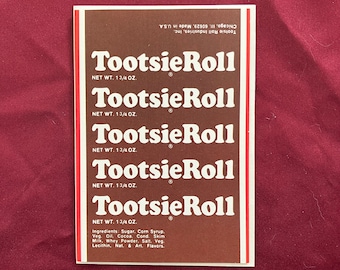 Vintage Tootsie Roll Candy Valentine Card