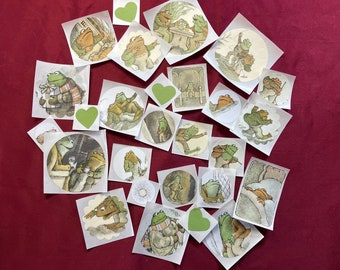 Frog and Toad Illustration Stickers / Set of 20 Mixed Lot