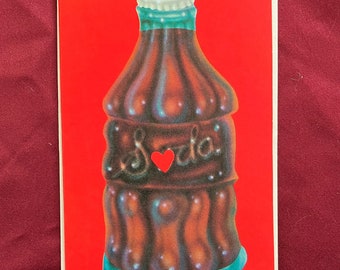 Vintage Cola Soda Bottle Valentine Card