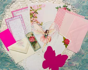 Pink Fairy Paper Pack / Stationery / Junk Journaling