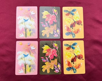 Seasons/ Spring Summer Autumn /Playing Cards / Set of 6 Individual Cards