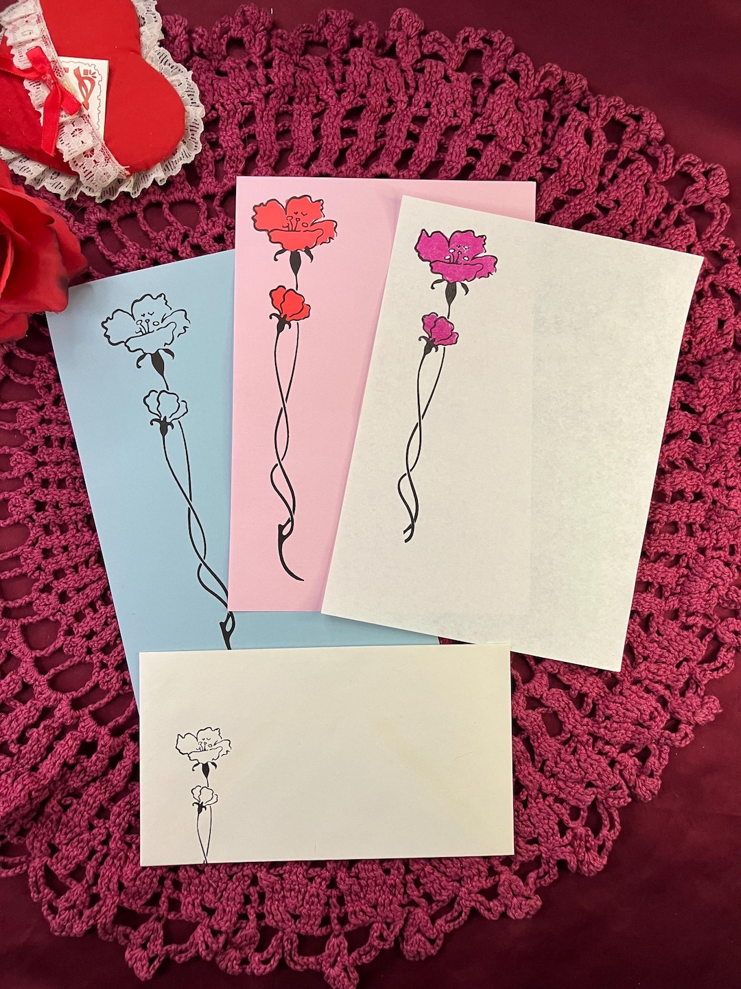 Floral Stationery Set / Vintage Stationery - Etsy