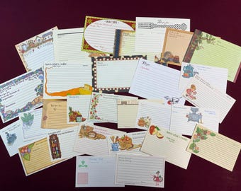 Vintage and Modern Mixed Lot Recipe Cards / Set of 30