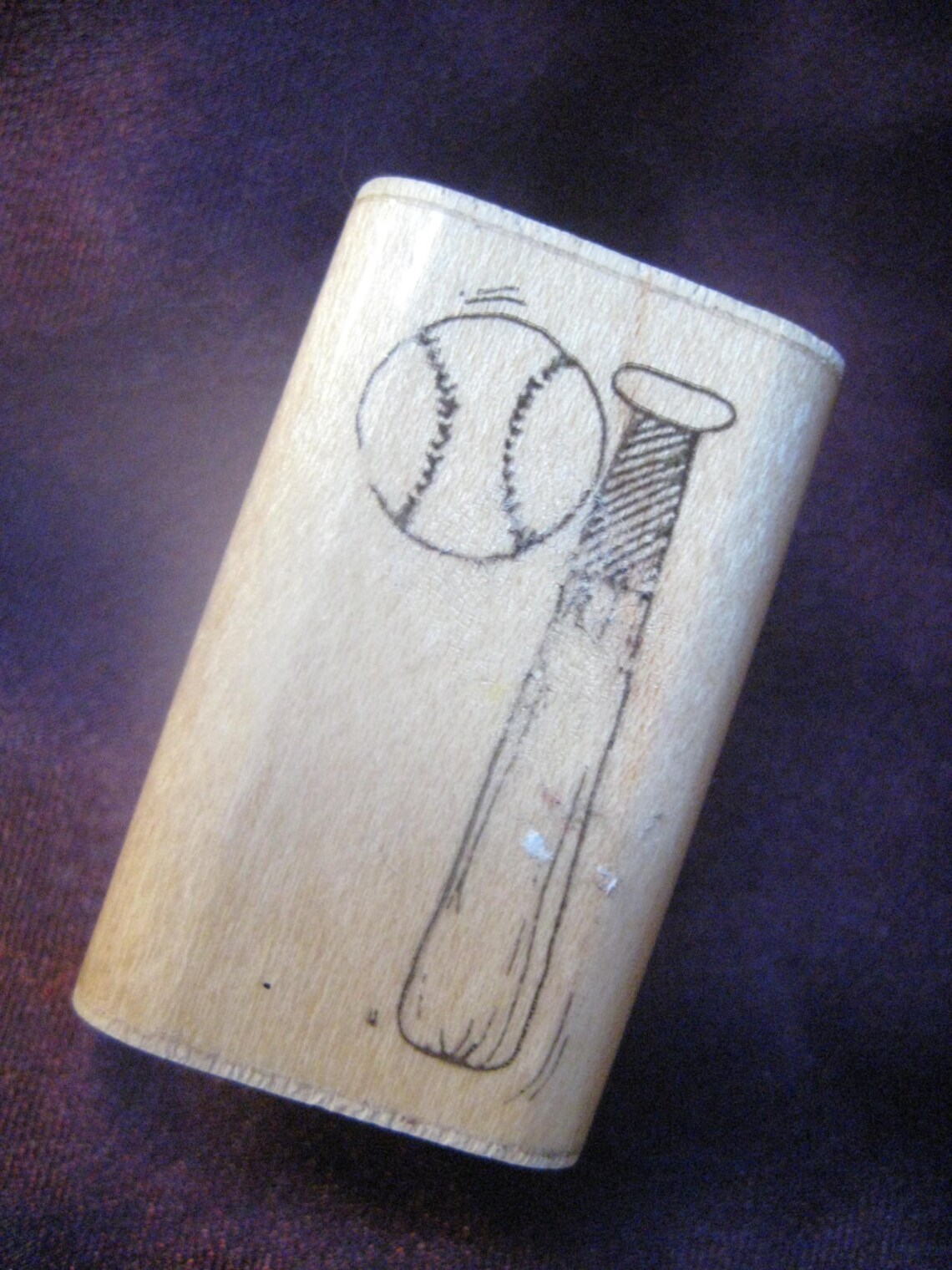 Baseball Softball Bat and Ball Rubber Stamp Etsy
