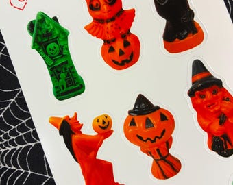 RecycLoves Sticker Sheet / Vintage Halloween Blow Molds / Vintage Halloween Decorations