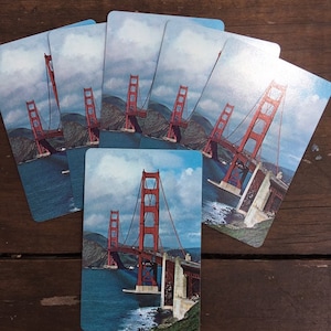 Golden Gate Bridge / Set of 6 Individual Vintage Playing Cards