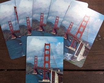 Golden Gate Bridge / Set of 6 Individual Vintage Playing Cards