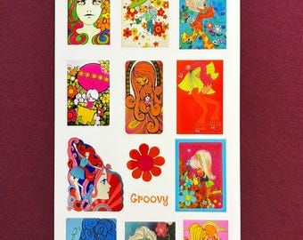 RecyLoves Sticker Sheet / Groovy Girls / Psychedelic