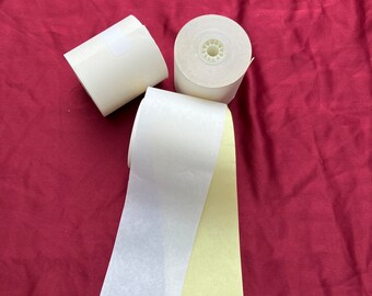 Vintage Carbon Paper Roll / Receipt Paper / Yellow and White Carbon