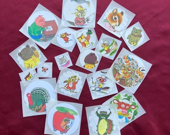 Richard Scarry Illustration Stickers / Set of 20 Mixed Lot