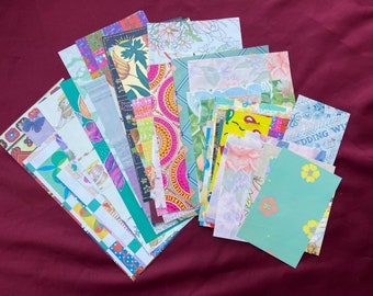 Vintage Wrapping Paper Scrap Pack / Over 30 Different Scraps!