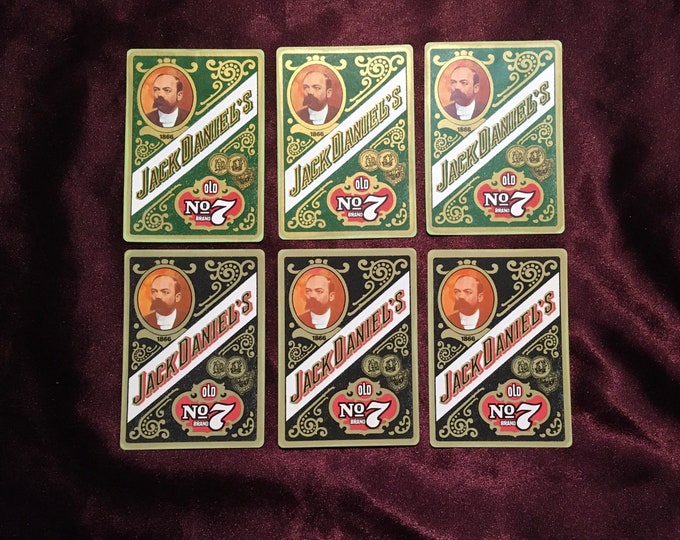 Vintage Jack Daniels Whiskey Old No. 7 Playing Cards / Set of 6 ...