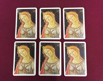 Sandro Botticelli / Venus /  Vintage Playing Cards / Set of 6 Individual Cards
