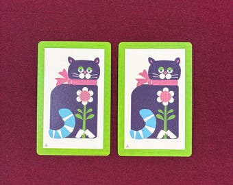 Vintage Cool Cats Playing Cards / Set of 2 Individual Cards