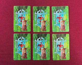Vintage Tavern Vintage Playing Cards / Set of 6 Individual Cards