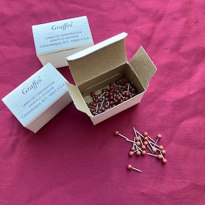 Vintage Graffo Map Tacks / Brown / Map Pins