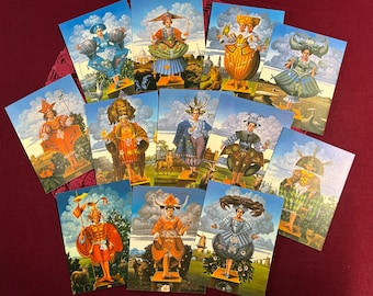 Vintage Peter Lawman Astrology Zodiac Greeting Card Set