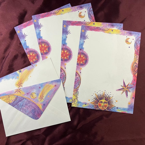 Vintage Celestial Stationery Set