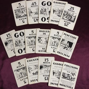 Touring Game Cards / Travel / Cars / Playing Cards / Set of 20 Individual Cards image 1