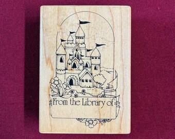Magic Fairy Princess Castle Bookplate / Rubber Stamp / Vintage / PSX