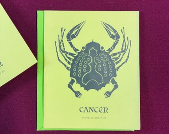 Vintage 1970's Crab Cancer Astrology Card