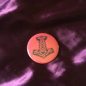 Mjolnir / Thor&#39;s Hammer /  Mythology / Button / Pin