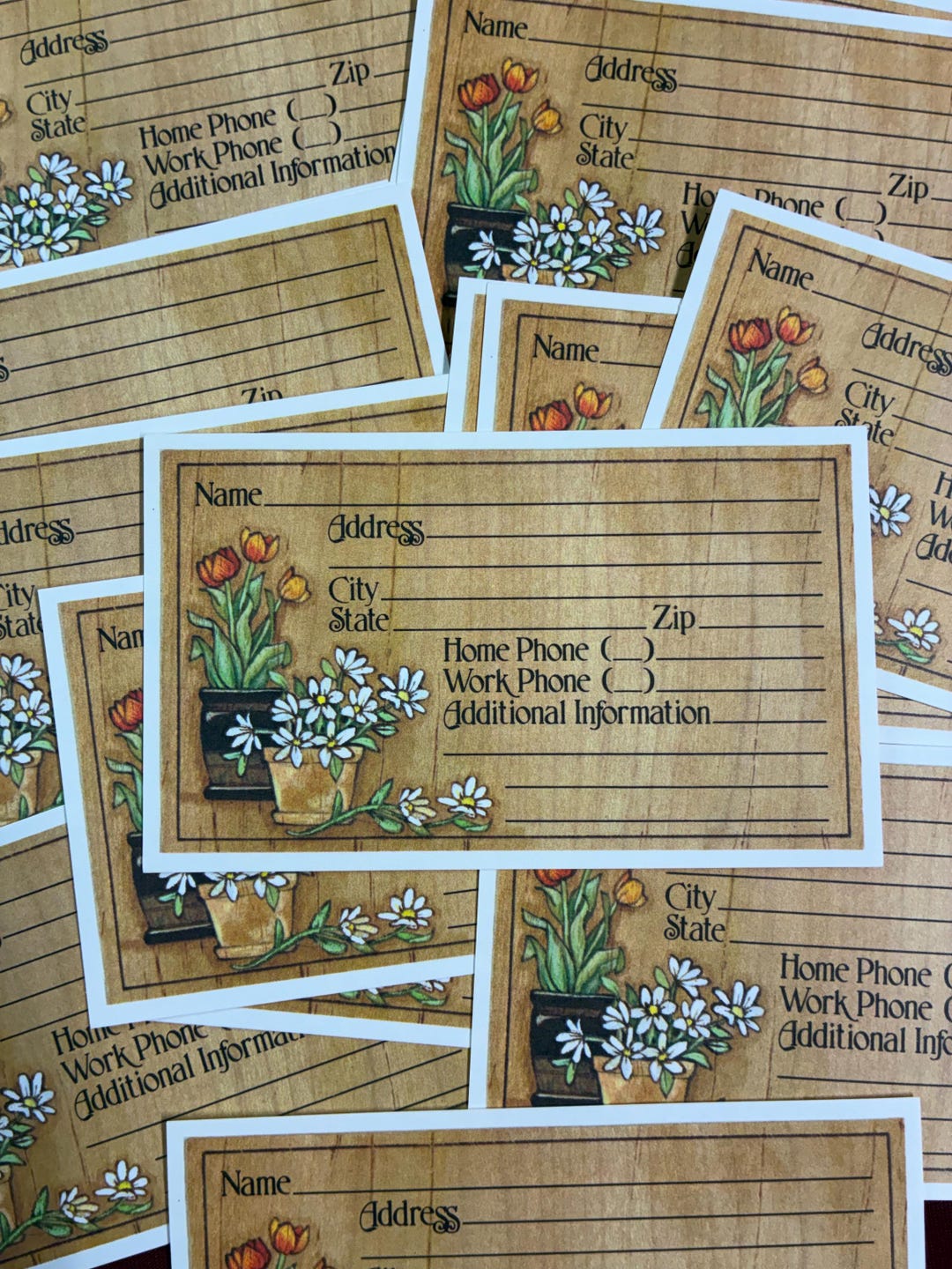 Vintage Tulip Flower Address Cards / Address Index Cards - Etsy