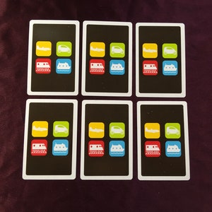 Transportation / Car Boat Plane Train / Playing Cards / Set of 6 Individual Cards